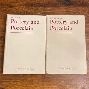 2 COX Vintage Book of Pottery and Porcelain Warren E. Cox (2 Volume Set) 2 Books